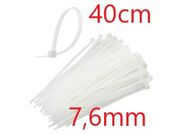 ABRAÇADEIRA NYLON 40CM X 7,6MM (100PÇS) BRANC 1047