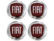EMBLEMA CALOTA ( FIAT ) 48MM CROMO/VREMELHO 25010