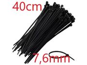 ABRAÇADEIRA NYLON 40CM X 7,6MM (100PÇS) PRETA 1048